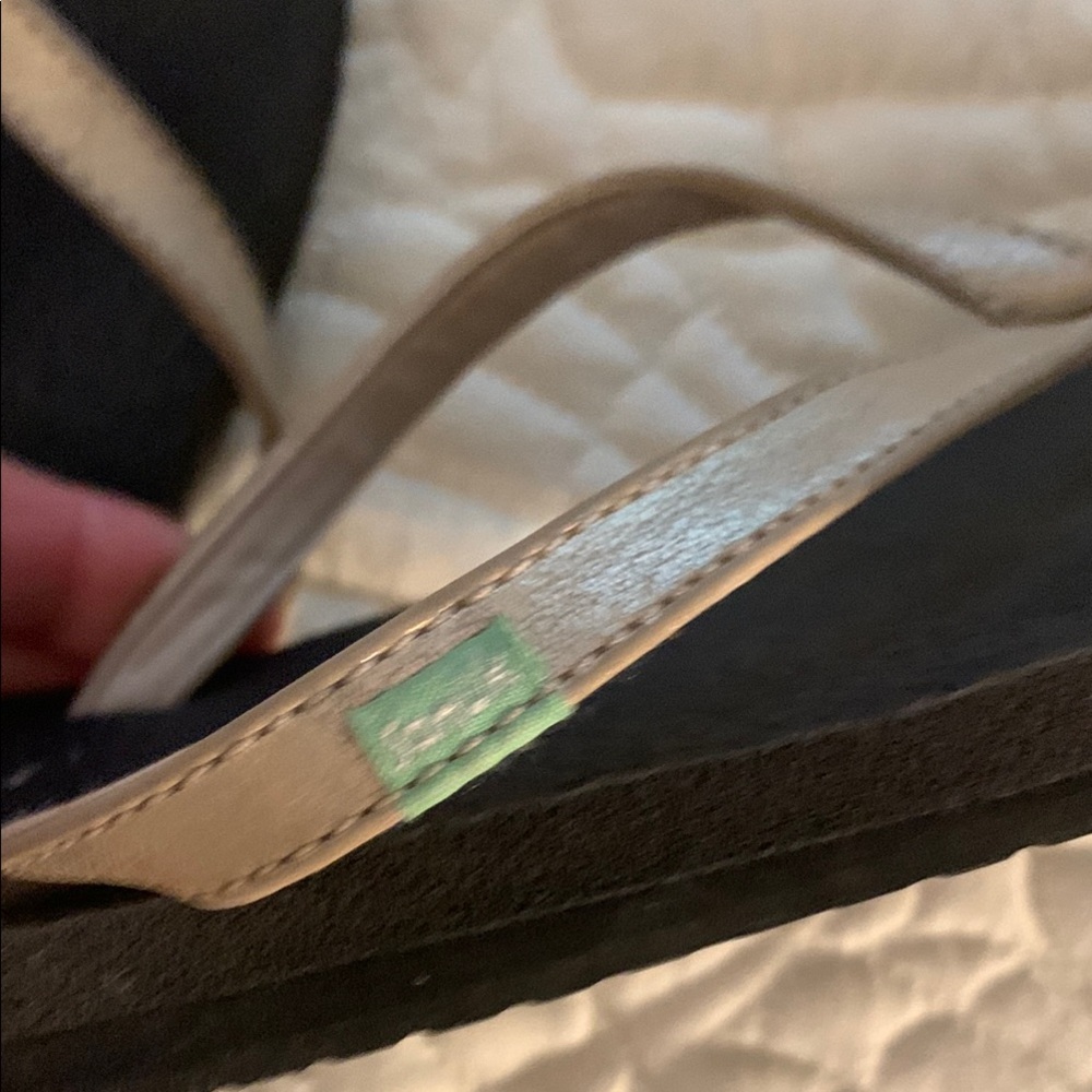 Sanuk Black and gold Sandals with Textured Sole - Picture 5 of 7